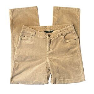 Woolrich Khaki Corduroy Pants Size 6 Cotton Spandex Straight Leg Five‎ Pocket